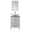 thumbnail image 1 of FULLWATT 24 in Bathroom Vanity Cabinet Storage Mirror Vessel Sink Faucet Pop up Drain New, 1 of 8