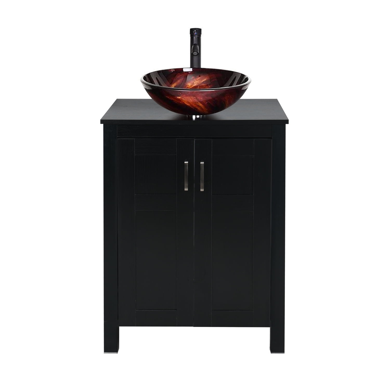 Fullwatt 24 inch Single Bath Vanity Set MDF with Glass Vessel