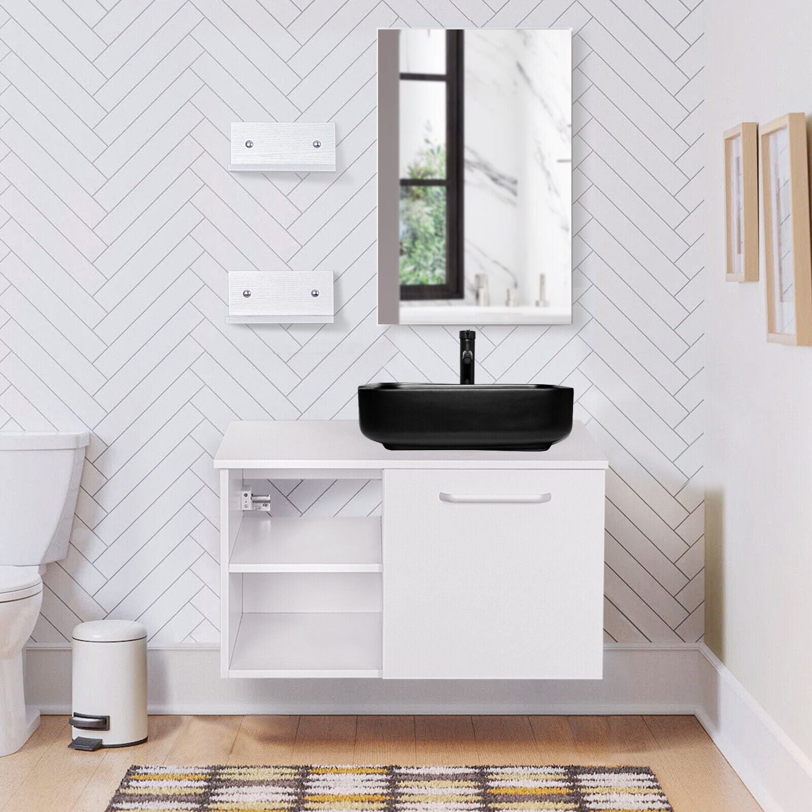 FULLWATT 28" Bathroom Vanity and Vessel Sink Combo Modern Bathroom ...