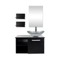 thumbnail image 1 of FULLWATT 28 Inch Wall Mounted Bathroom Vanity and Tempered Glass Sink Combo with Mirror and ORB 1.5GPM Water Saving Faucet and Pop Up Drain Set Modern Toilet Floating Vanity with Countertop Sink, 1 of 8