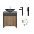 thumbnail image 1 of FULLWATT 30 Inch Bathroom Vanity with Sink Combo, Solid Wood Bathroom Cabinet with One Drawer and 2 Storage Doors, Multifunctional Organizers, Natural, 1 of 8