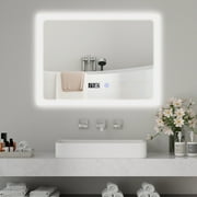 FULLWATT 32"x24"LED Mirror for Bathroom, LED Vanity Mirror, Dimmable Bathroom Mirror with Lights, Adjustable 3 Color, Anti-Fog, Touch Control Lighted Bathroom Mirror