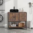 thumbnail image 1 of FULLWATT 36"Bathroom Vanity With Single Sink Combo, Modern Bathroom Sink Cabinet With 2 Drawers and a Tip-Out Drawer, Freestanding Bathroom Vanities with Ceramic Sink,Solid Wood Frame, 1 of 12