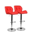 thumbnail image 1 of FULLWATT Adjustable Bar Stools PU Leather Seat Swivel Dining Chair Armless Barstools, Set of 2, Red, 1 of 9