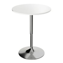 FULLWATT Bistro Pub Table Round Adjustable Height Bar Cocktail Table Swivel Dining Table with Chrome Base