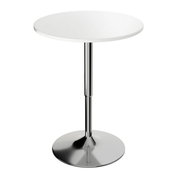 FULLWATT Bistro Pub Table Round Adjustable Height Bar Cocktail Table Swivel Dining Table with Chrome Base