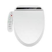 FULLWATT Electric Smart Bidet Toilet Seat Automatic Heated Elongated Toilet Seat with Remote Control LED Night Light (White)