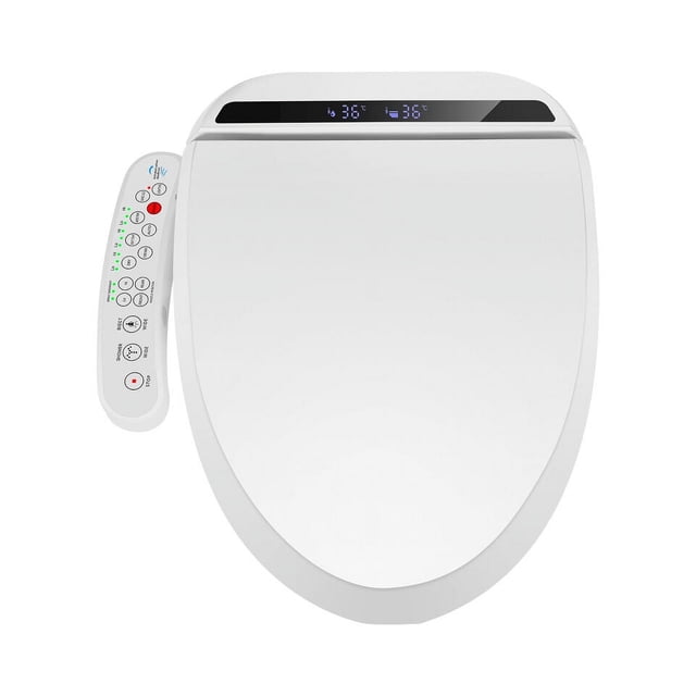 FULLWATT Electric Smart Bidet Seat, Heated, LED Light, Remote Control