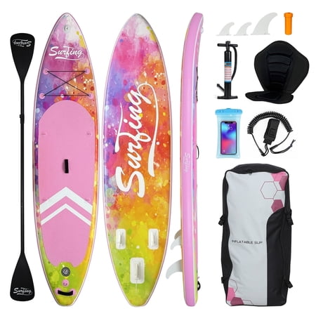 FULLWATT Inflatable Stand Up Paddle Boards 11 ft with Premium SUP Paddle Board Accessories, Wide Stable Design, Non-Slip Comfort Deck for Youth & Adults