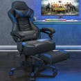 thumbnail image 1 of FULLWATT Racing Style Reclining Gaming Chair High Back Large Size Ergonomic Adjustable Swivel Computer Chair with Footrest Headrest and Lumbar Support PU Leather Executive Office Chair (Blue), 1 of 10