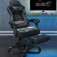 thumbnail image 1 of FULLWATT Racing Video Gaming Chair High Back Large Size Ergonomic Adjustable Swivel Reclining Executive Computer Chair with Headrest and Lumbar Support PU Leather Executive Office Chair Gray, 1 of 8