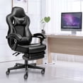 thumbnail image 1 of FULLWATT Video Gaming Chair Office Chair Ergonomic PC Computer Chair Reclining Racing Chair with High Back Swivel Executive Office Desk Chair with Extendable Footrest Adjustable Lumbar Pillow Gray, 1 of 13