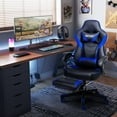 thumbnail image 1 of FULLWATT Video Gaming Chair Office Chair Ergonomic PC Computer Chair Reclining Racing Chair with High Back Swivel Executive Office Desk Chair with Extendable Footrest Adjustable Lumbar Pillow Blue, 1 of 15