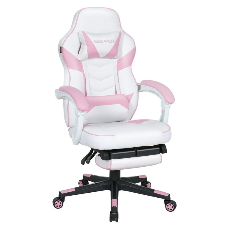 Fullwatt Pink Ergonomic Gaming Chair, Reclining Racing Style with