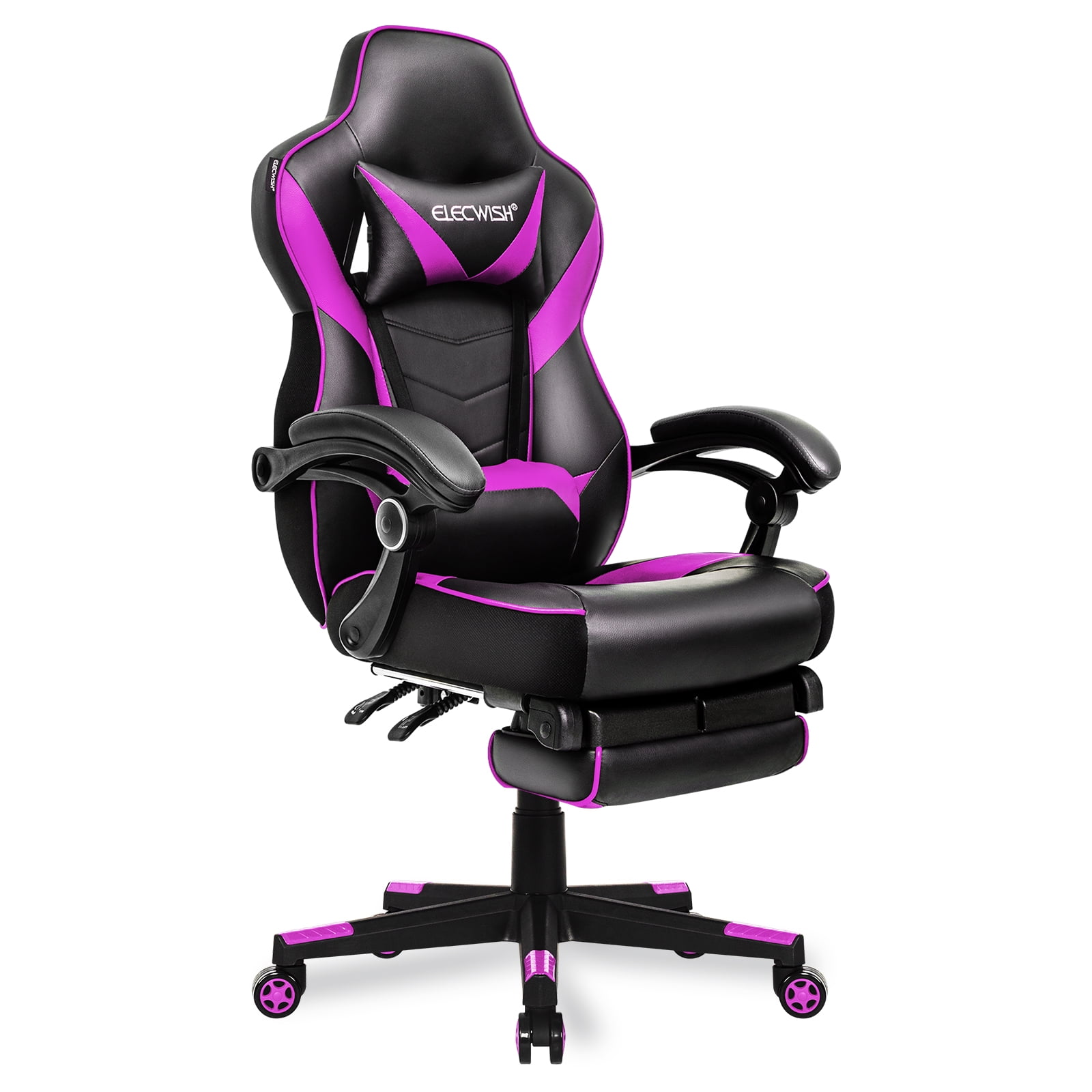 Lifestyle Solutions Akron Gaming Office Chair with Faux Leather Gray Walmart