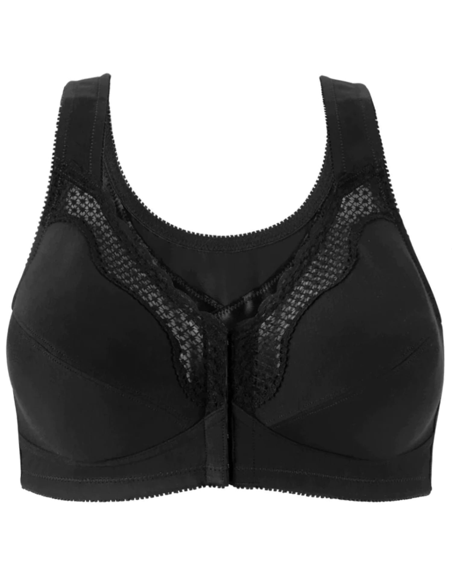 FULLY® Front Close Wirefree Cotton Posture Bra with Lace