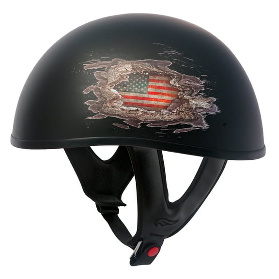 FULMER AF90 Flat Black DOT Approved Plush Adult Motorcycle Helmet