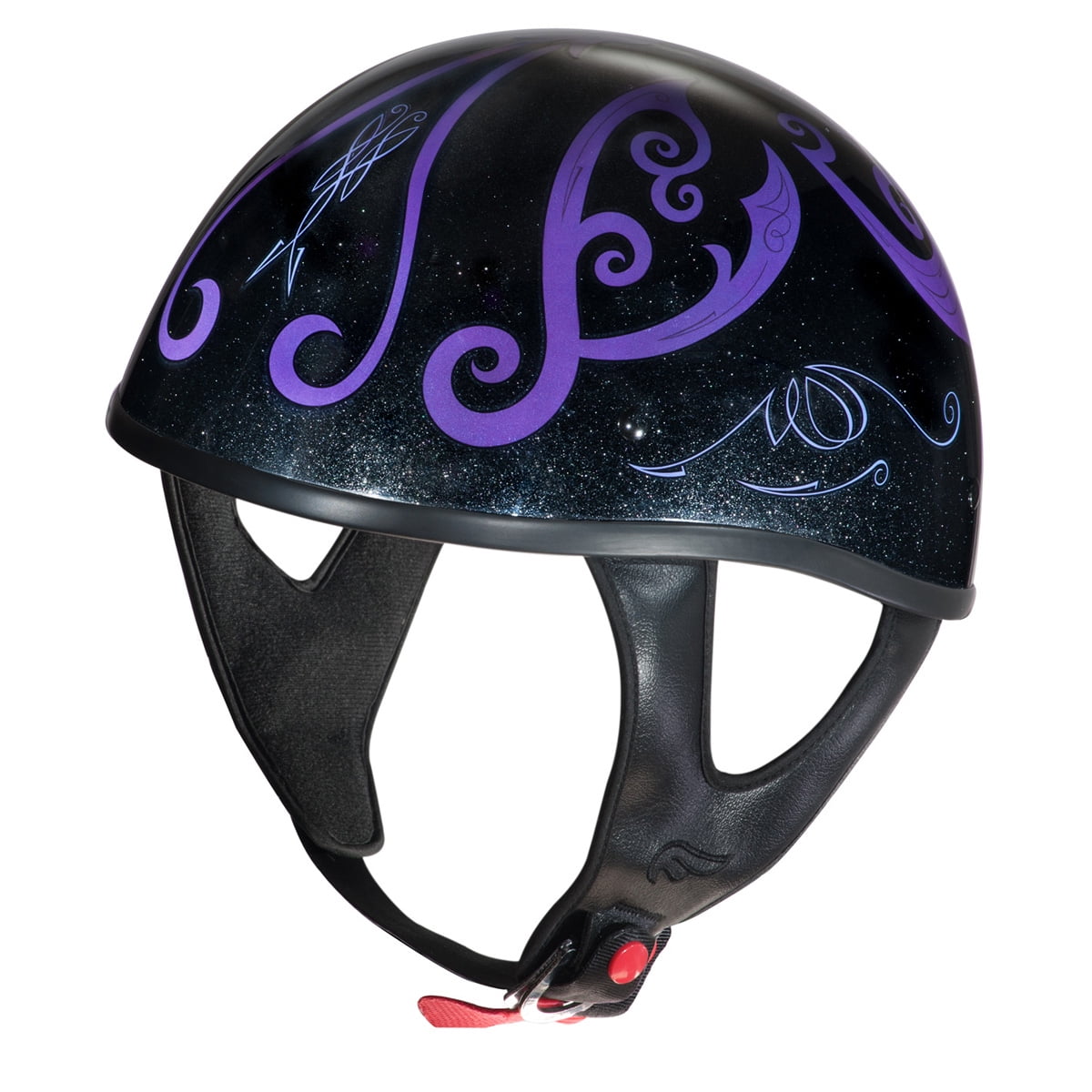 FULMER AF90 Purple Plush Quilted Half DOT Adult Motorcycle Helmet