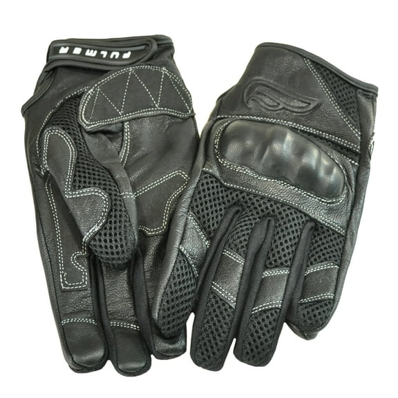FULMER GT22 Vented Hard Knuckle, Black Leather Motorcycle Gloves