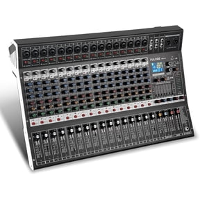 FULODE 16-Channel Audio Mixer with 99 DSP, Professional Audio Console Digital Sound Music Mixing Board DJ Mixer w/USB Input Bluetooth MP3 48V Power Supply Mute Function for Studio Live Performance