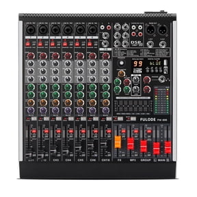 FULODE 8 Channel Audio Mixer Professional Sound Mixing Board with 99 DSP Effects, 7-band EQ Digital DJ Mixer Console w/USB Bluetooth MP3 for Recording, Independent 48V Power & Mute Button