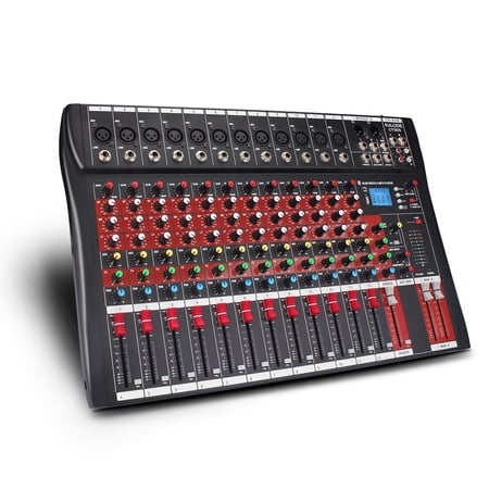 FULODE CT120S 12channel mixer audio,Console with Bluetooth USB, dj mixer,dj equipment for Computer Recording Input, 48V Power, Beginners