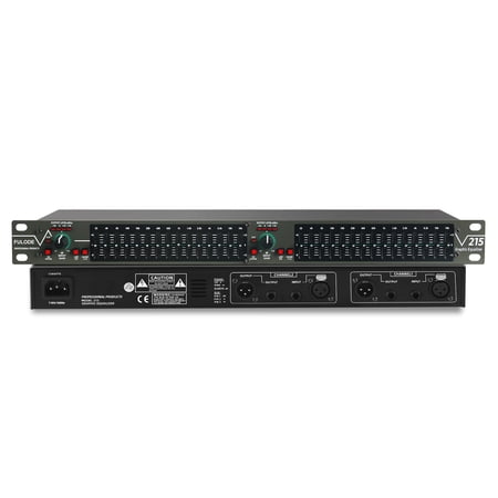 FULODE Graphic Equalizer 15-Band Stereo EQ for Home Audio, Dual Channel Professional DJ Equalizer, Noise Reduction 1U Rack Mount