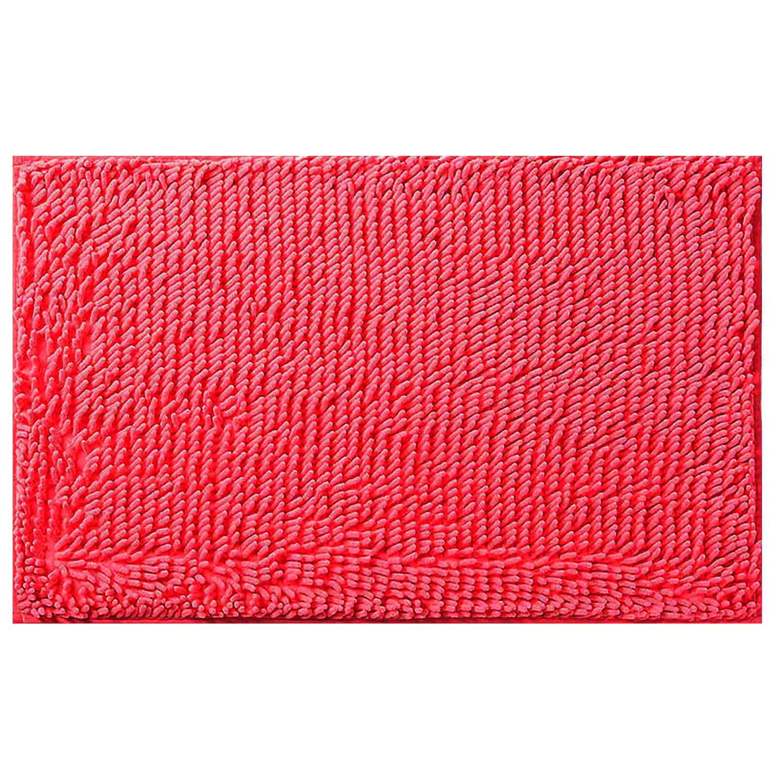 FULODIAN Bath Mat Bathroom Accessories Orange Red Bathroom Carpet
