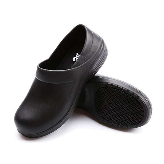 FULORIS Black Slip Oil Resistant Chef Shoes Waterproof Safety Work Shoes for Gardener Kitchen Men Women Indoor and Outdoor Slippers