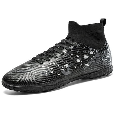FULORIS Men Soccer Boots Teenager High Top Football Boots Soccer Trainers Anti Slip Turf Shoes