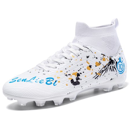 FULORIS Men Soccer Boots Teenager High Top Football Boots Soccer Trainers Cleats Shoes