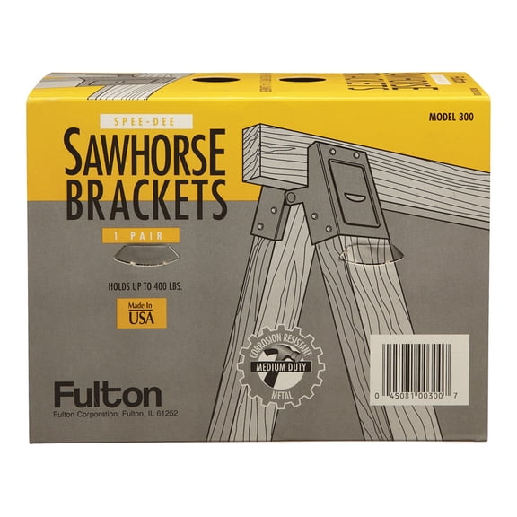 FULTON 300SHB Sawhorse Bracket, Medium-Duty, Steel, Enamel-Coated, For: 2 x 4 in Lumber