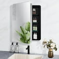 thumbnail image 1 of FUMANGO 16x26 Inch Black Metal Frame Wall Mounted Recessed Bathroom Medicine Cabinet with Mirror, Rounded Rectangular Medicine Cabinet, 1 of 9