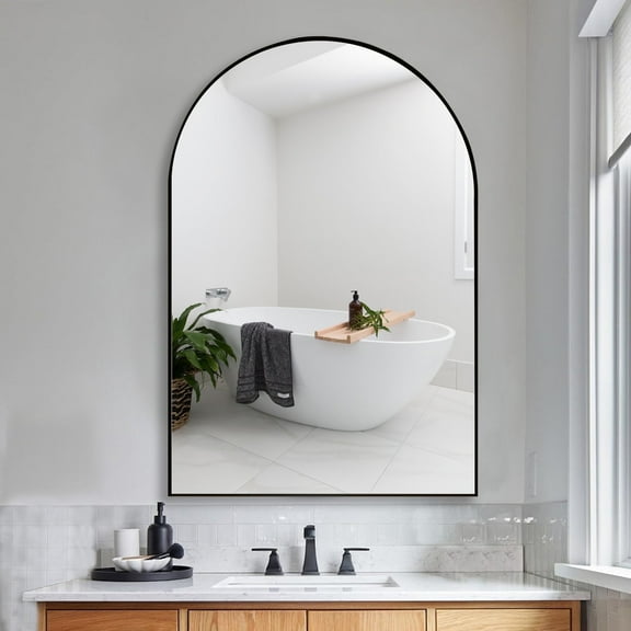 FUMANGO Arched Medicine Cabinet with Mirror,Surface or Recess Mounted Farmhouse Bathroom cabinets with 20 ×30 inch Bathroom Vanity Mirror