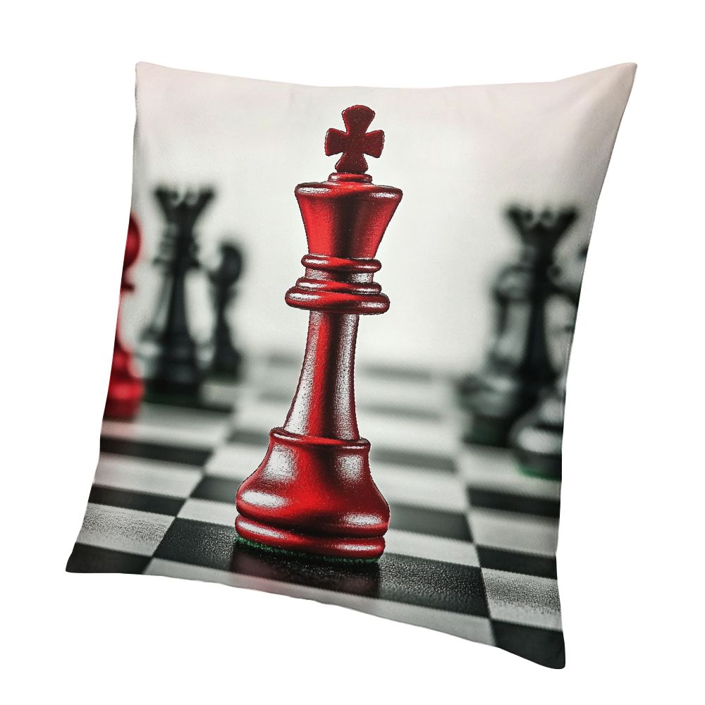 FUMJ Chess Piece Short Plush Pillowcase Cover for Home Furnishing