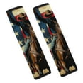 FUMJ Horse American Flag Car Seat Belt Cover Protects Neck Shoulder