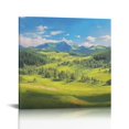 FUMJ Mountains Trees Field Wall Art Printed Canvas Home Decor for