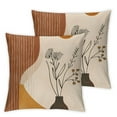FUMJ Short Plush Throw Pillow Cover Set of 2 Art Style Earthy Tones