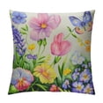 thumbnail image 1 of FUMJ Tulip Spring Floral Pillowcovers Tulip Lavender Throw Pillow Covers Butterfly Cushion Case for Sofa Home Decor Bedroom Living Room Outdoor  Spring/Summer Theme Pillow Covers, 1 of 5