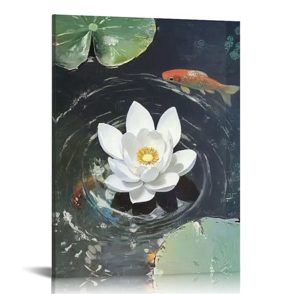 FUMJ Zen Canvas Wall Art, Lotus Flower Canvas Wall, Bathroom Decor Zen ...