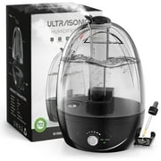 FUMMUX Cool Mist Humidifiers for Bedroom 3 L Water Tank Quiet Ultrasonic Air Vaporizer,Adjustable Mist Level,Easy to Clean, Black
