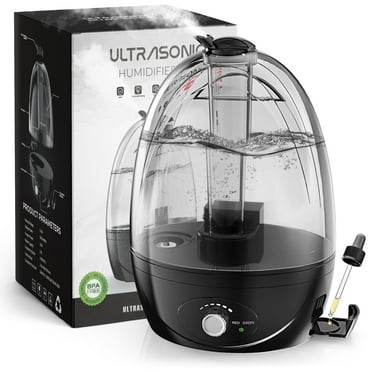 FUMMUX Cool Mist Humidifiers for Bedroom 3 L Water Tank Quiet Ultrasonic Air Vaporizer,Adjustable Mist Level,Easy to Clean, Black