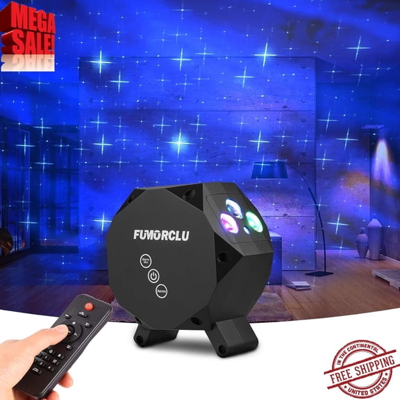 FUMORCLU Christmas Galaxy Star Projector Bluetooth Music Speaker LED Night Lights