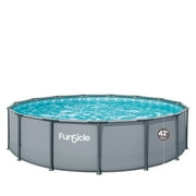 Funsicle 15ft Oasis Above Ground Metal Frame Swimming Pool, Includes FiltraBoost  1200S Pump with AutoSkimmer, Round, Age 6 & up