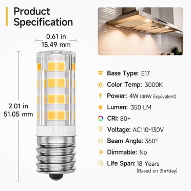 LED Microwave Light Bulbs Under Hood 30W Equivalent...