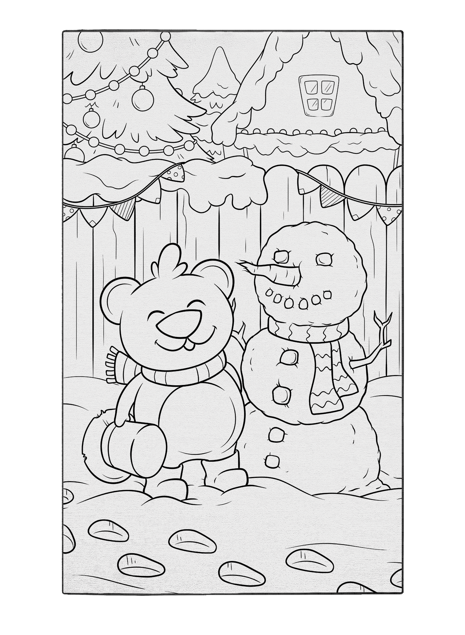 FUN Christmas Coloring Rug, Holidays Snowman Fun Coloring Rug, Kids