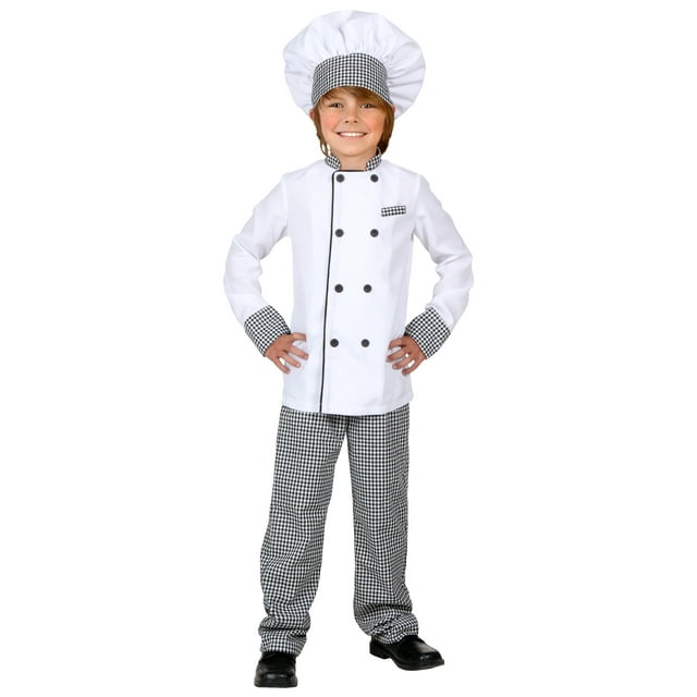 FUN Costumes Chef Costume with Toque Hat and Gingham Pants for Kids