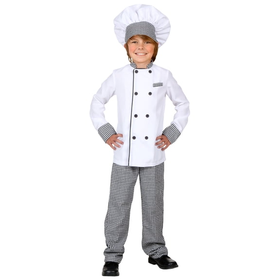 FUN Costumes Chef Costume with Toque Hat and Gingham Pants for Kids