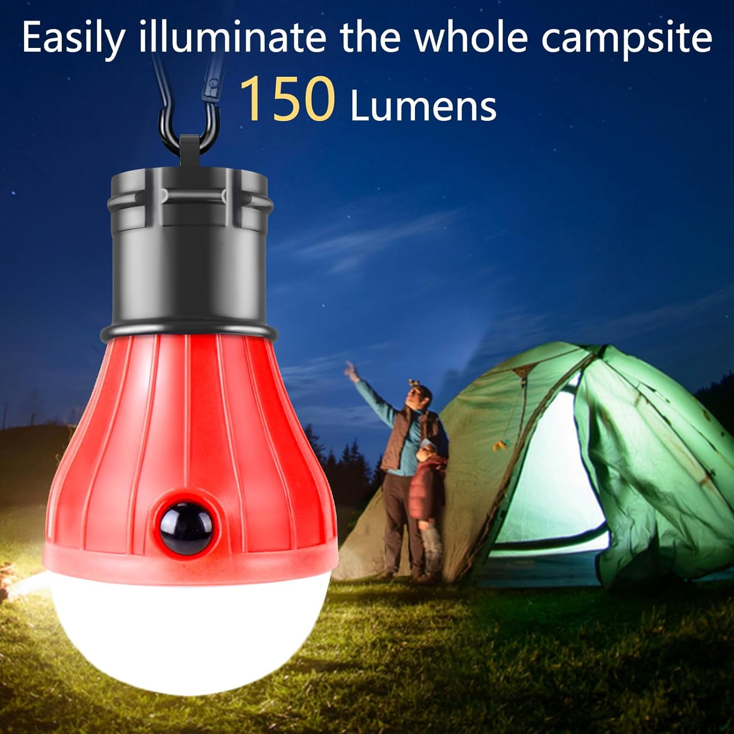 4-Pack Camping Lanterns With Clip Hooks - 3 Mode LED Battery Lights, Waterproof Emergency Tent Lights For Outdoor Adventures