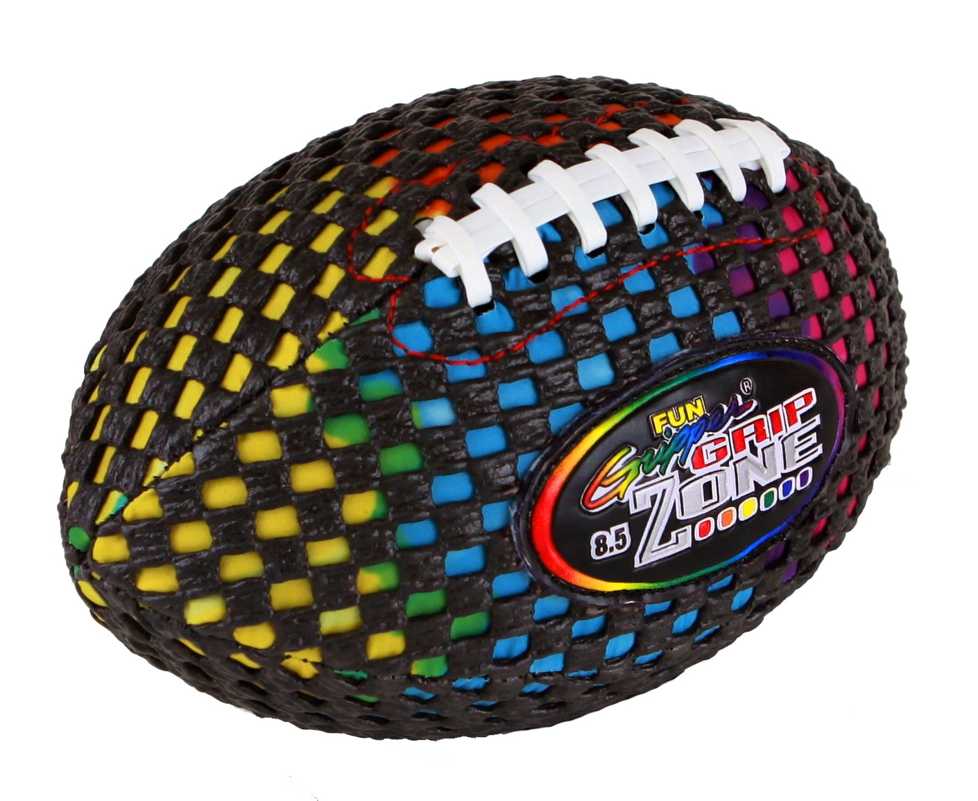 FUN GRIPPER - Grip Zone 8.5" Pee Wee Football, All Grip Football, Size 6-9, Kids Football (New Look & Feel) Full Grip mesh Panels Over Tie-Dye Material (Pee Wee Size 6-9) by: Saturnian I P.E. Supplier